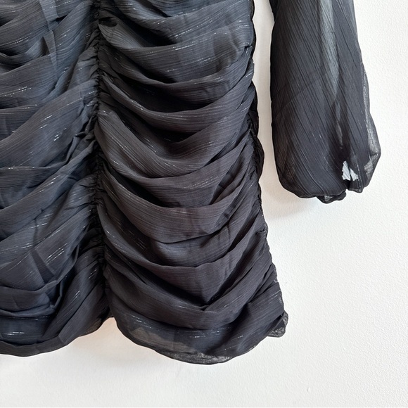 HOUSE OF HARLOW 1960 • Ruched Mini Dress in Black - Picture 9 of 16